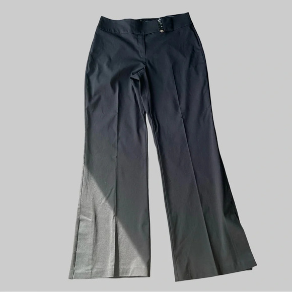 Laura Pants - NWT Laura Black Stretch Sequins Accents Wide Leg Pants with Slits Made in Canada